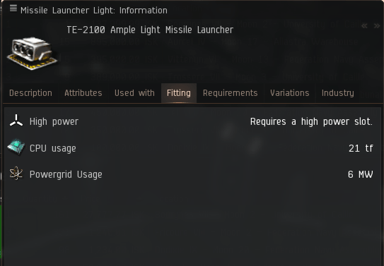Fitting requirements for missile launcher