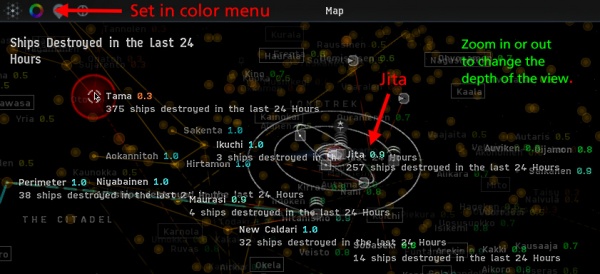 color stars by ships destroyed in the last 24 hours