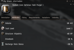core defense field purger rig attributes
