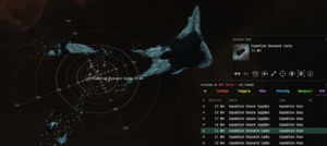 This caption shows the on grid site. There are abyssal formations, a destroyed citadel, some non-interactive structures and hackable containers.