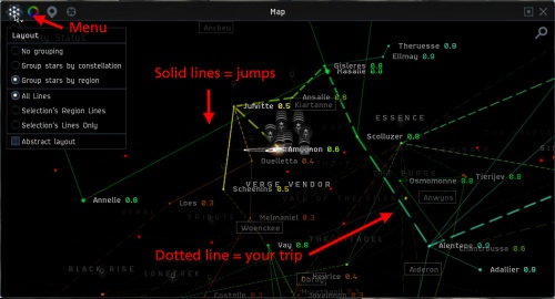 regions and jump lines